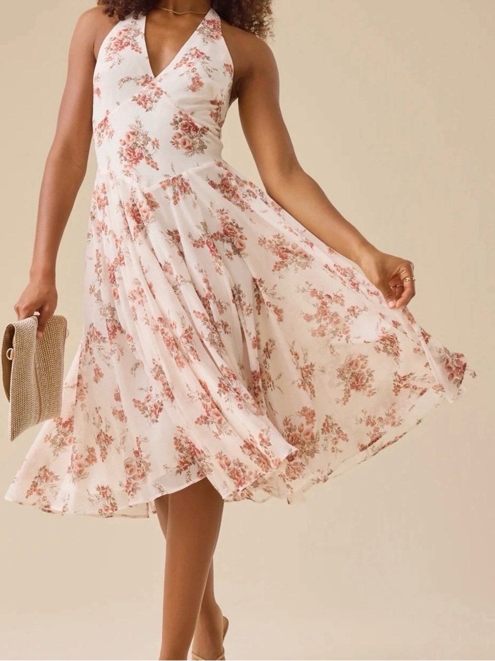 NEW Altar’d State Floral Halter Midi/Maxi Dress Size XL NWT